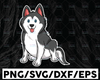 Siberian Husky SVG, Dog Clipart, Vector Art, Cut Ready Files, Digital Download, Vinly Design, SVG, PNG, Ai