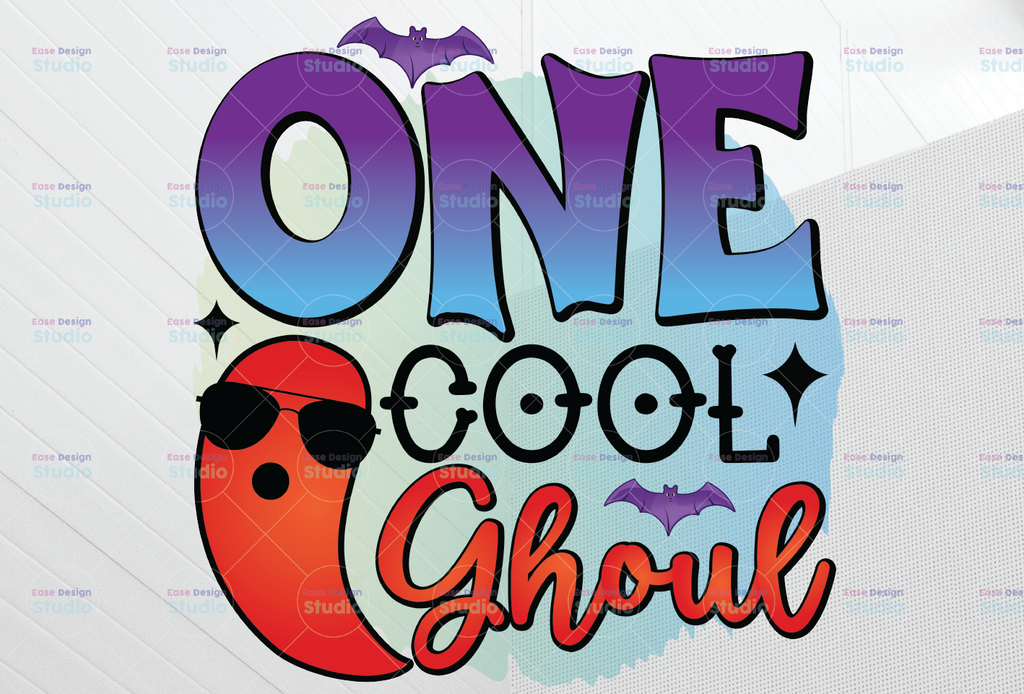 One Cool Ghoul PNG, Halloween Png for sublimation, Spooky Shirt Print, Halloween Tie Dye PNG , Halloween Sublimation Designs Downloads