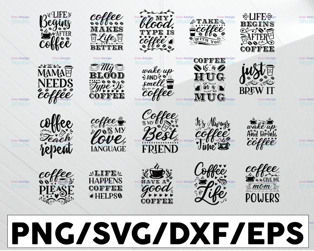 Copy of Coffee SVG Bundle, Coffee Lovers, Coffee Obsessed, Funny Coffee SVG, Caffeine Queen, Mug Svg, Coffee mug, Cut File Cricut
