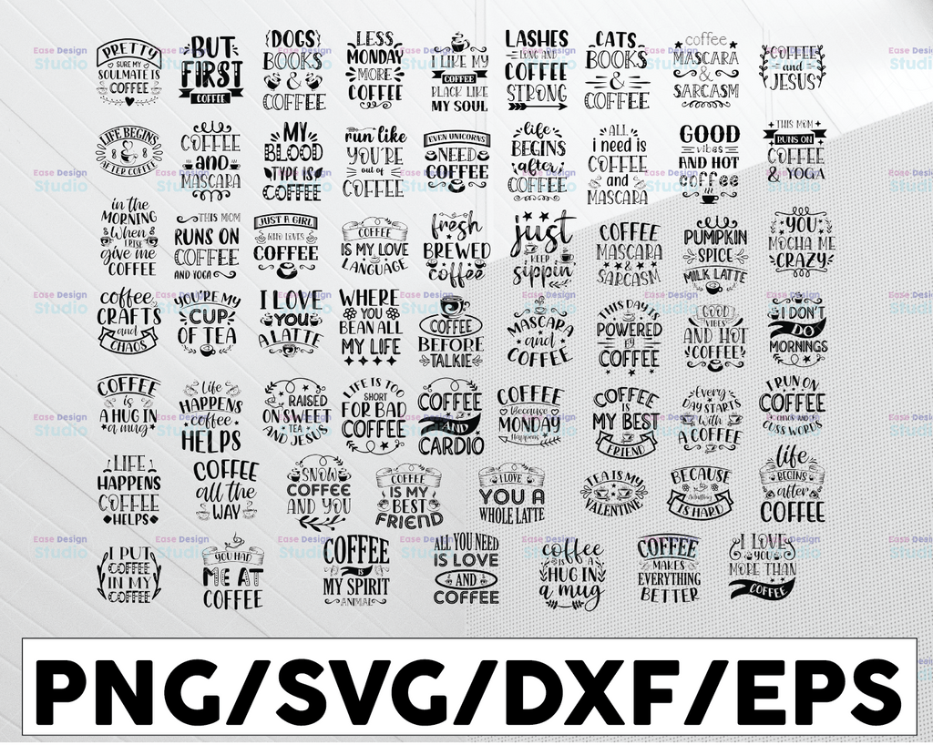 Coffee SVG Bundle, Coffee Lovers, Coffee Obsessed, Funny Coffee SVG, Caffeine Queen, Mug Svg, Coffee mug, Cut File Cricut