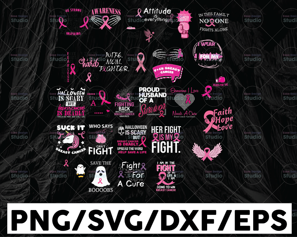 Breast Cancer SVG Bundle, Cancer Awareness Svg, Cancer Survivor Svg, Breast Cancer Svg, Fight Cancer Svg, cut files, Cricut, Silhouette, PNG