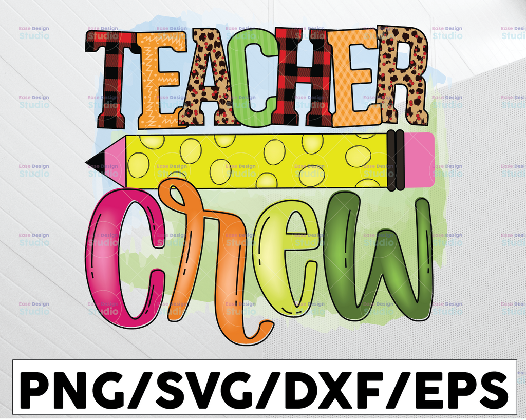 Teacher crew Png, teacher Png, teacher shirt Png, teacher life Png, teacher squad Png, hand lettered Png, teaching Png