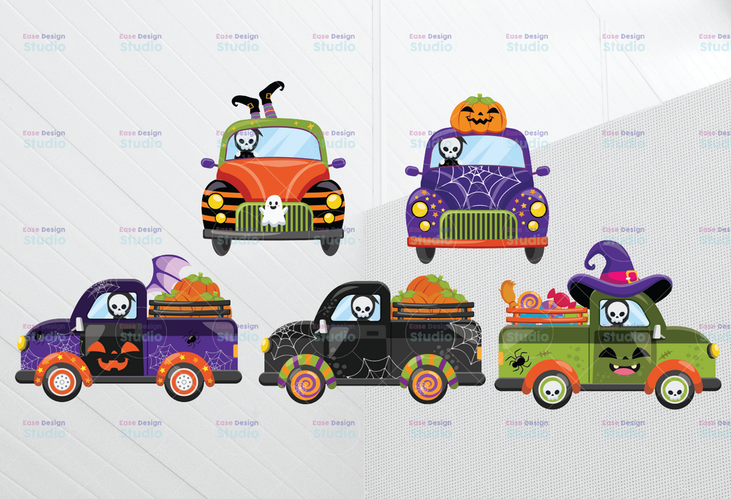 Halloween Party parade clipart,  Drive-by Halloween PNG, kids quarantine halloween party, drive through party truck, car graphics