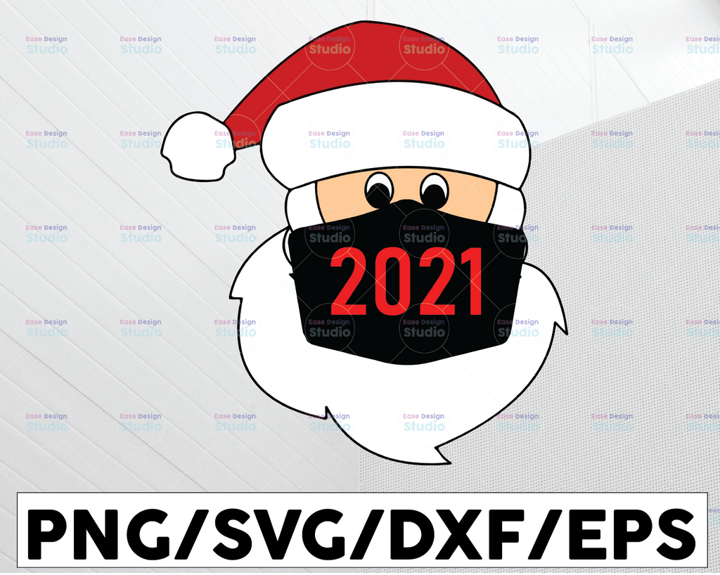 Santa Wearing Mask svg, santa claus mask svg, funny santa claus 2021 svg, christmas svg, Quarantine Christmas 2021 svg for Cricut Silhouette