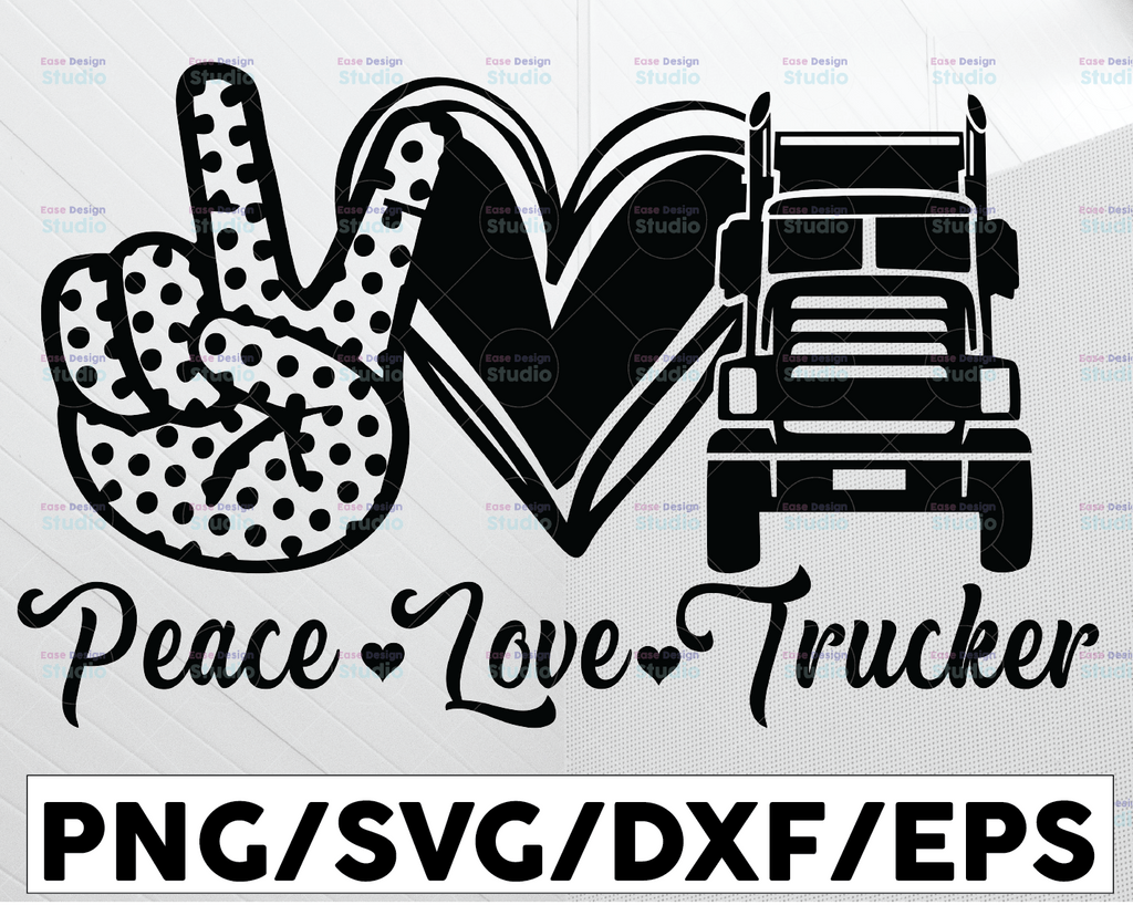 Peace Love Wrecker, Two Truck Driver svg, Trucker Big Rigg, Tow Truck, Truck Cab, Rollback svg, Cricut svg, Silhouette svg