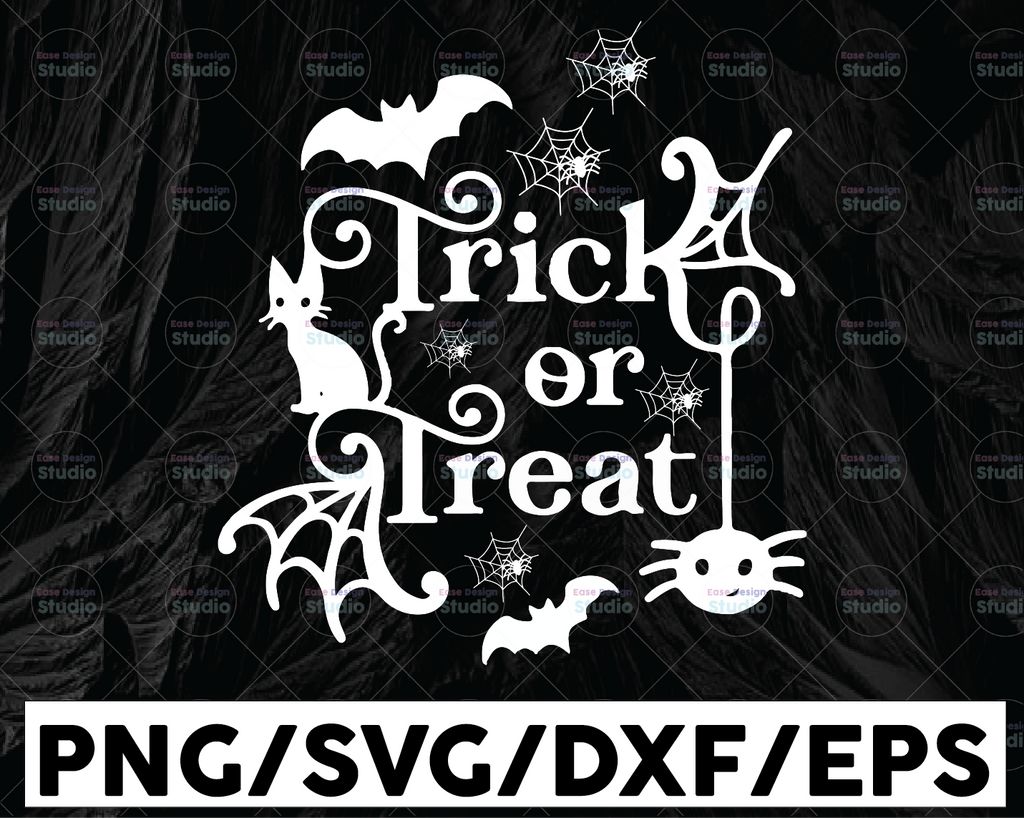 Trick or Treat SVG, Halloween Svg, Halloween Shirt Design, Halloween Clipart Svg, Halloween Pprint, Cricut, Silhouette Cut Files