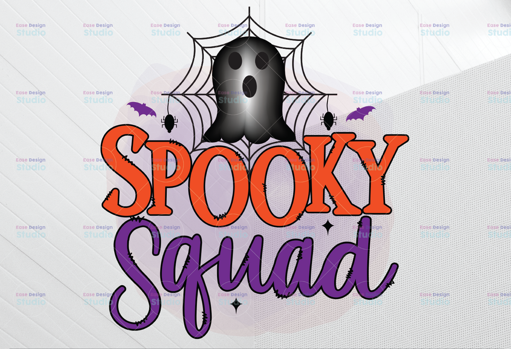 Spooky Squad Png, Cute ghost and Spider web tie dye png, Kids Halloween Png, Digital download Instant Download!