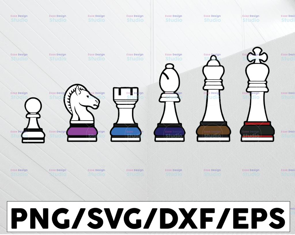 Chess SVG, Chess Pieces SVG, Chess Clipart, Chess Cut Files For Silhouette, Chess Files for Cricut, Chess Dxf, Chess Png, Eps, Chess Vector