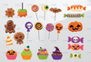 Halloween Candy PNG Bundle, Halloween Candy and Treats Clipart, Halloween Cupcakes Clipart, Halloween Treats, Candy Corn, Pumpkins