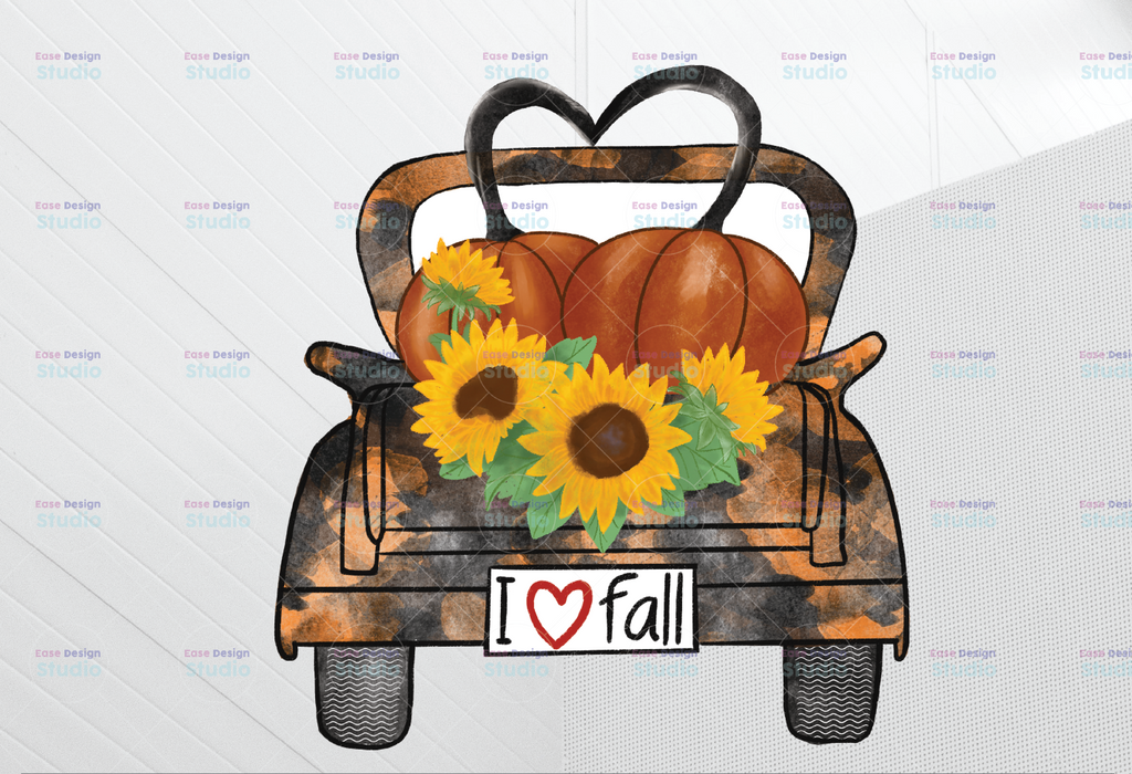 I love fall png, Sunflower truck,fall sublimation designs downloads,sublimation graphics,digital download,fall truck design,pumpkin design
