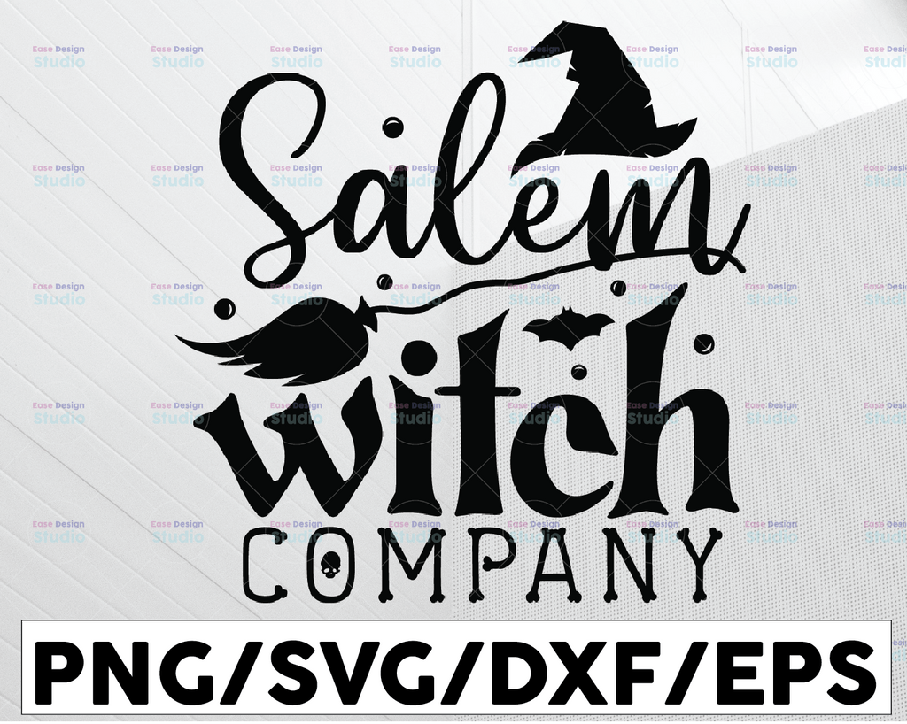 Halloween Svg, Salem Witch Company Svg, Witch Svg, Witches Broom, Halloween Svg Design, Halloween Cut File, Cricut File, Silhouette File