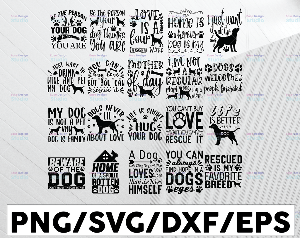 Dog SVG | Dog SVG Bundle | Animal Svg | Dog Cut File | Dog Silhouette | Dog Quote SVG | Dog Saying | Pet Svg | Dog Clipart | Dog Mom Svg
