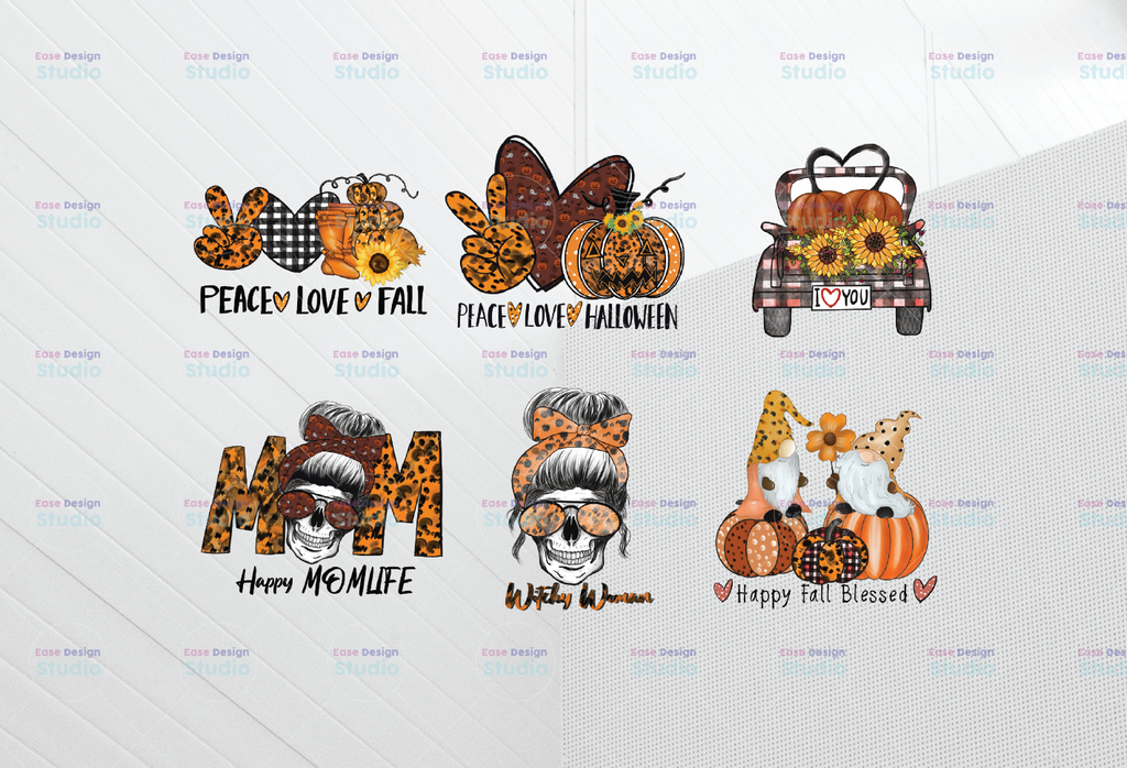 Halloween Mom Bundle Png Sublimation Design Downloads, Peace Love Halloween png, Mom Life png, Halloween Png, Messy bun png, Halloween design