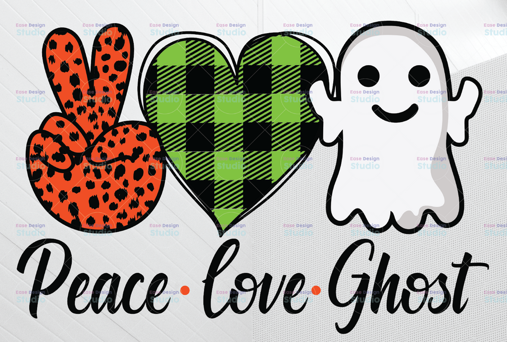 Peace love Ghost PNG, Cute Ghost png, Leopard print,  Sublimation design, Instant download, Fall shirt print, Autumn sublimation, Digital