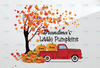 Personalized Name Grandma's Little Pumpkins Png, Thanksgiving Red Truck Png, Custom Name File For Decal Vinyl Shirt Transfer Sublimation