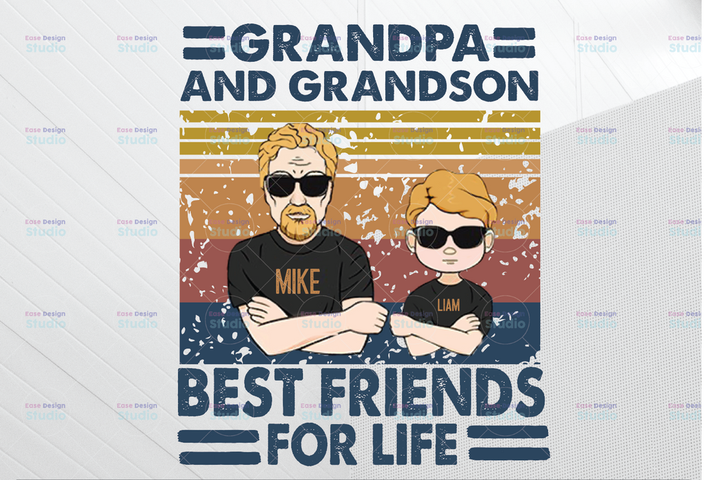Grandpa and Grandson Best Friends for Life Png for sublimation, Fathers Day Shirt Design, funny Gift For DAD grandpa grandfather