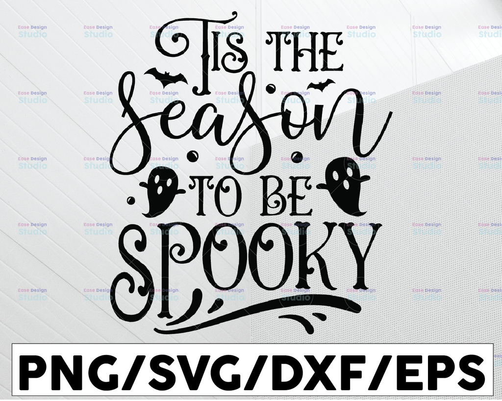 Halloween Svg, Tis the Season to be Spooky, Funny Halloween Shirt Svg, Kids Halloween Quote Svg Files for Cricut, Png, Dxf