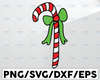 Candy cane Svg, Candy cane SVG File, Vinyl Cutting File, Cricut, Silhouette Christmas svg, cut file, dxf, png, svg, eps