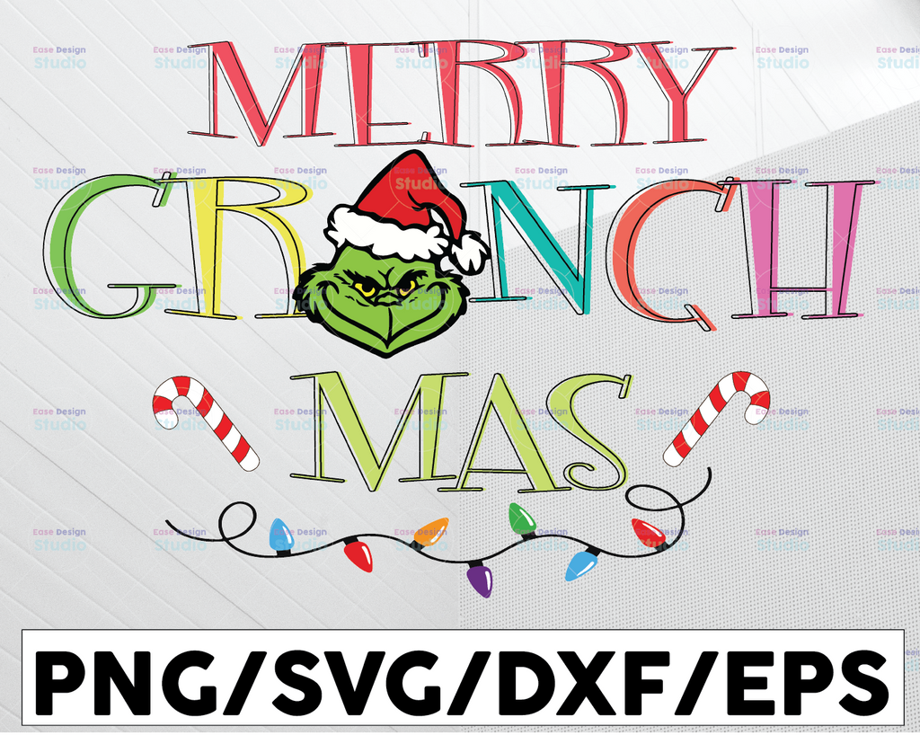 Merry Grinchmas, Christmas SVG PNG DXF jpg dxf  Digital Download