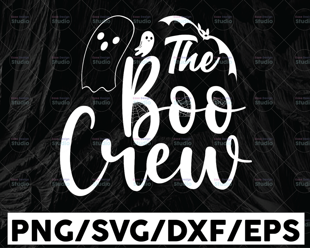 The Boo Crew Svg, Halloween Svg, Halloween Shirt Svg, Bats Clipart, Boo Svg, Ghost Svg, Dxf, Eps, Spooky Cut Files