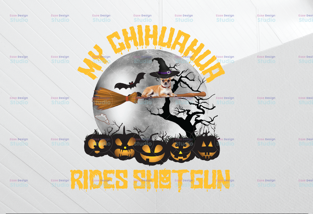 Halloween Chihuahua PNG, Halloween PNG, Witch png  for Sublimation Printing DTG Printing, Instant Download, Chihuahua Digital download