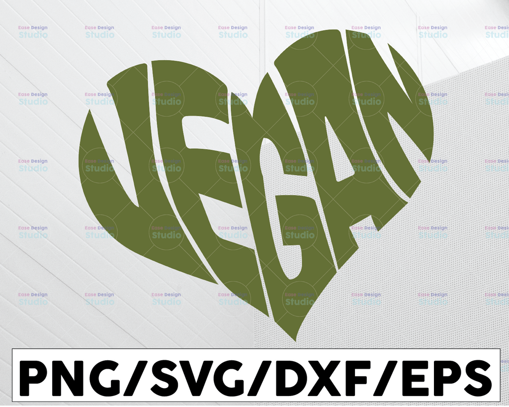 Vegan Heart Vegetarian Svg, Vegetarian Svg,Vegan Presents Svg, Herbivore Svg, Meat Free Bumper Svg, Animal Rights Svg
