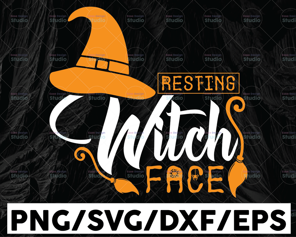 Resting Witch Face svg,  Halloween SVG, Hocus Pocus Svg File DXF Silhouette Print Vinyl Cricut Cutting SVG T shirt Design