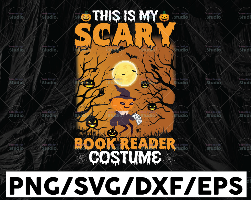 This Is My Scary Book Reader Costume Halloween PNG, Halloween Gift png, Happy Halloween png, Book Reader Halloween, Digital download