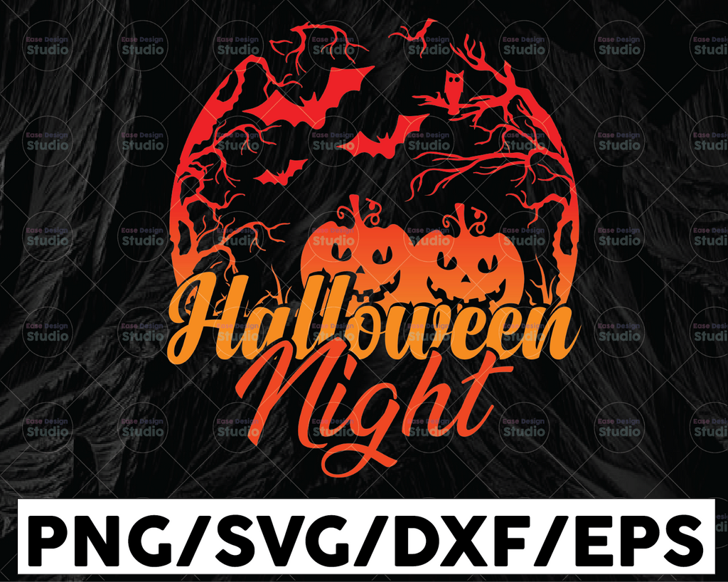 Halloween Night Svg, Halloween shirt design svg, Pumpkin svg, Spooky Vibes svg, Digital download, Instant Download, Cricut, cutting file