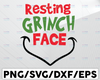 Resting Grinch Face SVG, Grinch SVG, Grinch Image, Cutting Image, Cut File, Christmas Cricut, Christmas Cut File
