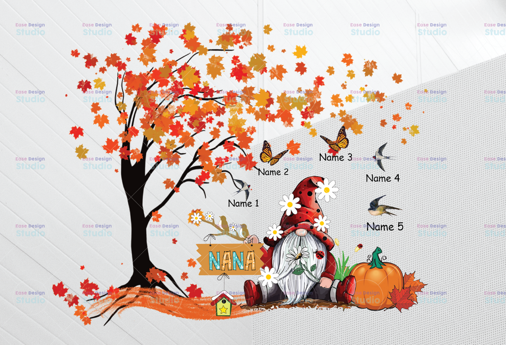 Personalized Name Fall Gnome PNG, Nana's Little Pumpkins Png, Thanksgiving  Png, Custom Name File For Decal Vinyl Shirt Transfer Sublimation