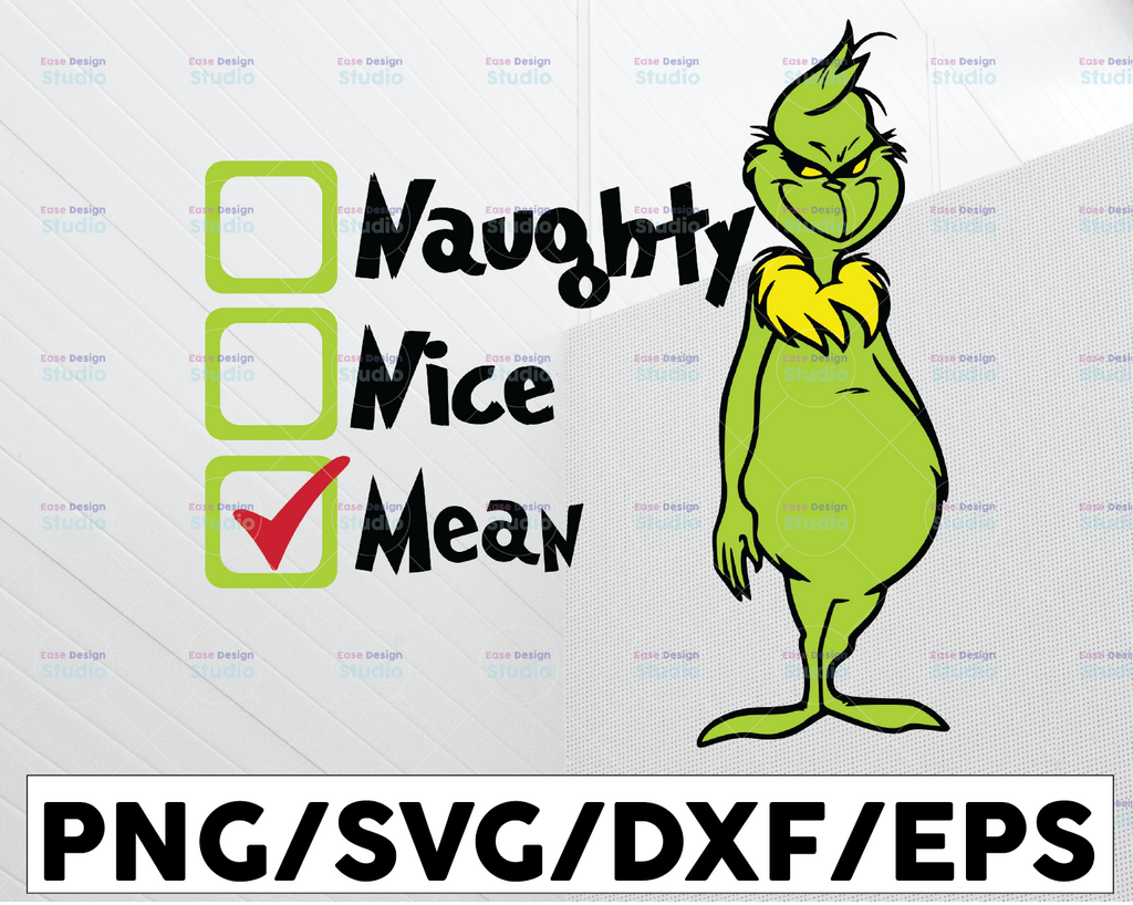 Naughty Nice Mean SVG Cut File vinyl decal for silhouette cameo cricut file iron on transfer on mug svg  fabric design for all ages