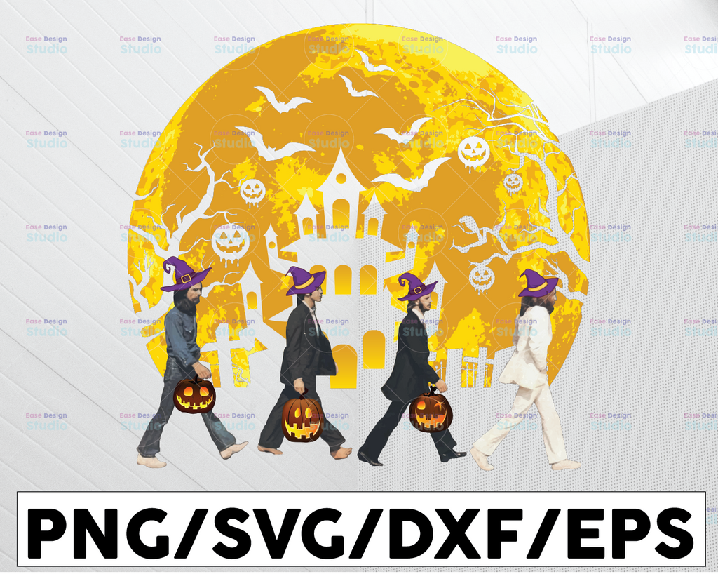 The Beatles Abbey Road Moon Pumpkins Halloween Png, Halloween Png, The Beatles Png, The Beatles Gift Png, Download Png File