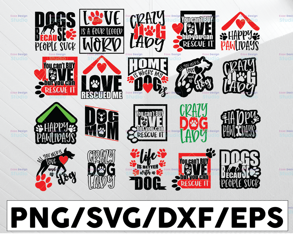 Funny Dogs Quotes Bundle svg - Funny Cut File - Dog Bundle svg - dxf - eps - png - Silhouette - Cricut - Digital File