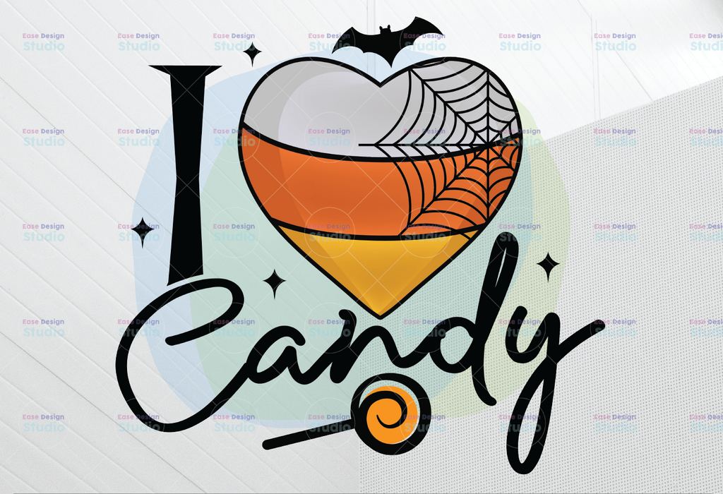 I Love Candy Cuttable Design PNG,  Halloween Sublimation PNG, Designs Cricut Cameo File Silhouette