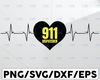 911 Dispatcher Heart Beat SVG, heart svg png pdf cutting files for silhouette or cricut