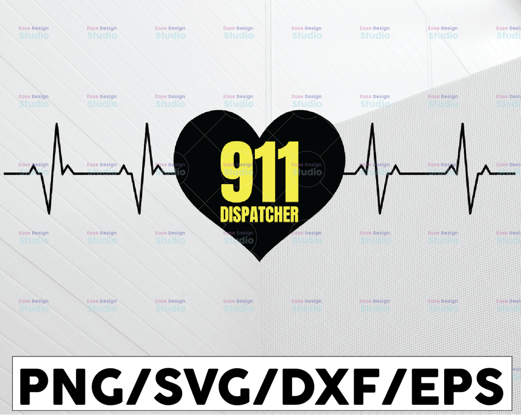 911 Dispatcher Heart Beat SVG, heart svg png pdf cutting files for silhouette or cricut
