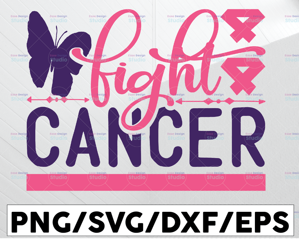 Fight Cancer SVG, Breast Cancer Svg, Ribbon Svg, Cancer Survivor Svg, cut files, Cricut, Silhouette