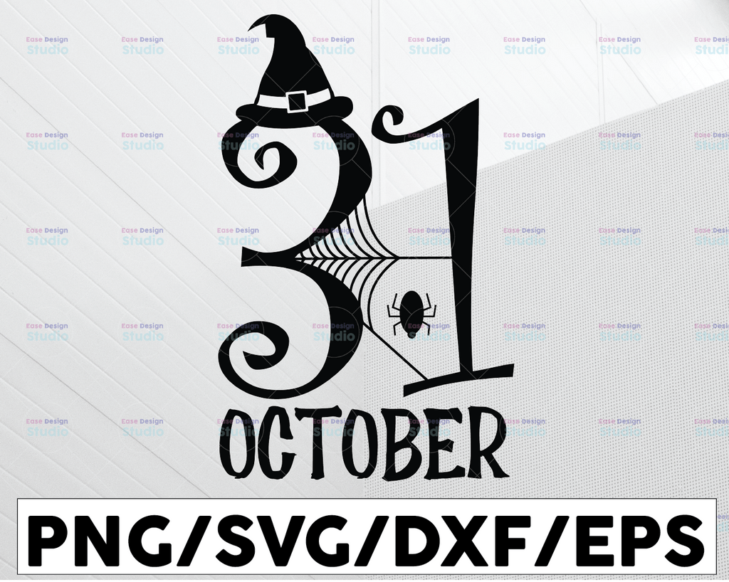 31 October SVG, Halloween SVG, October 31st svg, Spider svg, Halloween Sign svg, Fall sign SVG