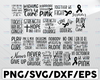 Cancer Awareness SVG Bundle, Pink Ribbon SVG, Breast Cancer SVG, Cut Files, Cricut, Silhouette, Vector