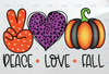 Peace love fall PNG, Pumpkin png, Leopard print,  Sublimation design, Instant download, Fall shirt print, Autumn sublimation, Digital