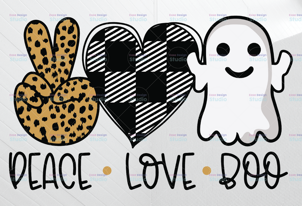 Peace Love Boo PNG for sublimation, Ghost Boo png, BOO Png, Halloween, Ghost, Spooky, Funny Halloween png, digital download