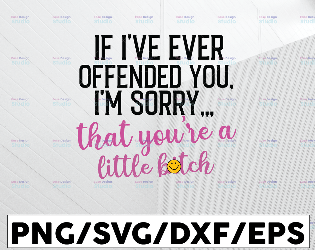 If I've Ever Offended You I'm Sorry That You Are A Little Bitch SVG,Little Bitch,Sarcastic Sayings,Offensive Joke, Funny Svg ,Digital file