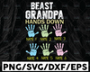 Personalized Name Best Grandpa Hands Down SVG, Grandchildren, Grandparents svg, Grandpa Gift svg, png digital file
