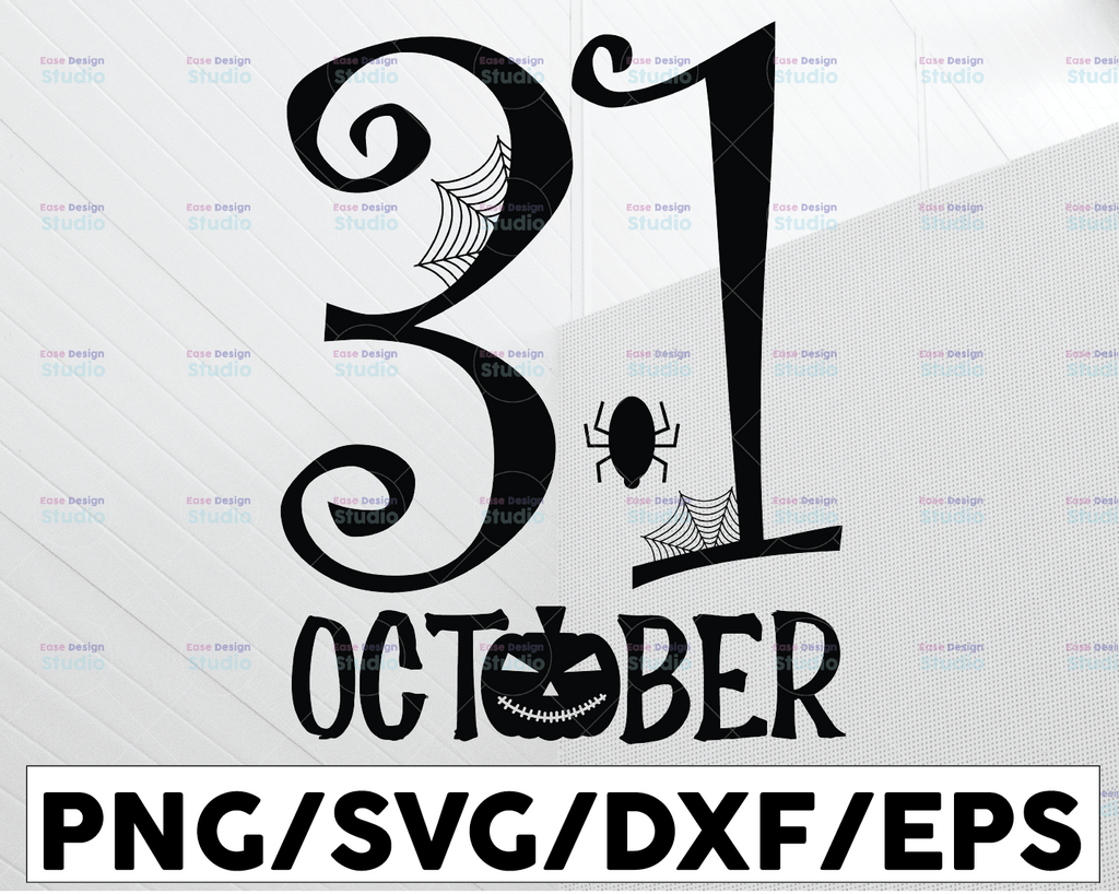 October 31st SVG, Halloween Round SVG, October 31st Cut File, Halloween Cut File, Spider SVG, Spider Design