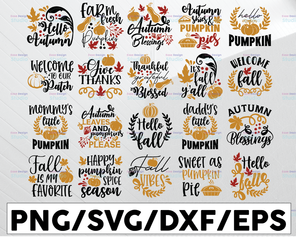 Fall SVG Bundle, autumn svg, pumpkin svg, turkey svg, thanksgiving svg, thankful svg, blessed svg, fall sign svg, svg designs, svg quotes