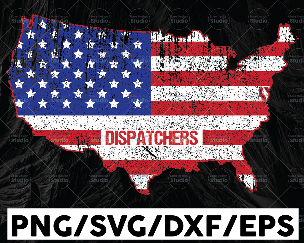 Dispatchers America Map svg, 911 Dispatchers svg, Dispatcher Svg Design Cricut Printable Cutting File