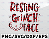 Resting Grinch Face SVG / Christmas svg / Holiday SVG / xmas svg- Cutting files for Silhouette & Cricut svg/dxf/ai/ eps/png