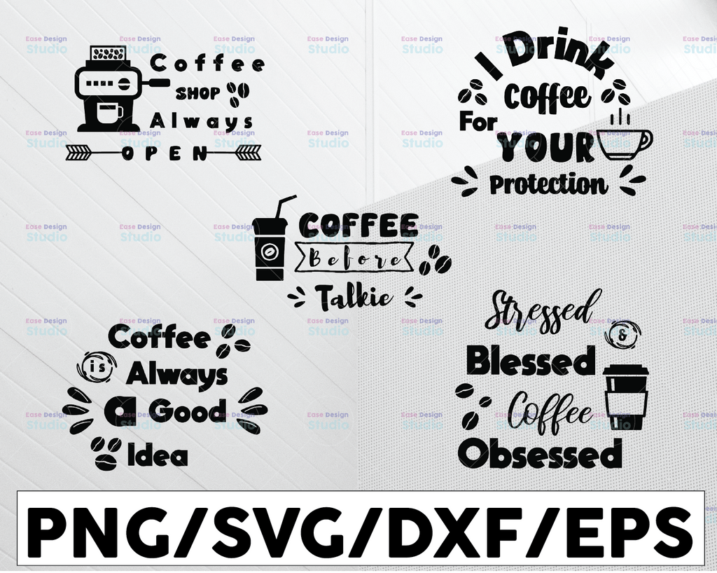 Coffee SVG Bundle, Funny Coffee SVG, Coffee Lover Svg, Caffeine Queen, Coffee Lovers, Coffee Obsessed, Mug Svg, Coffee mug, Cut File Cricut
