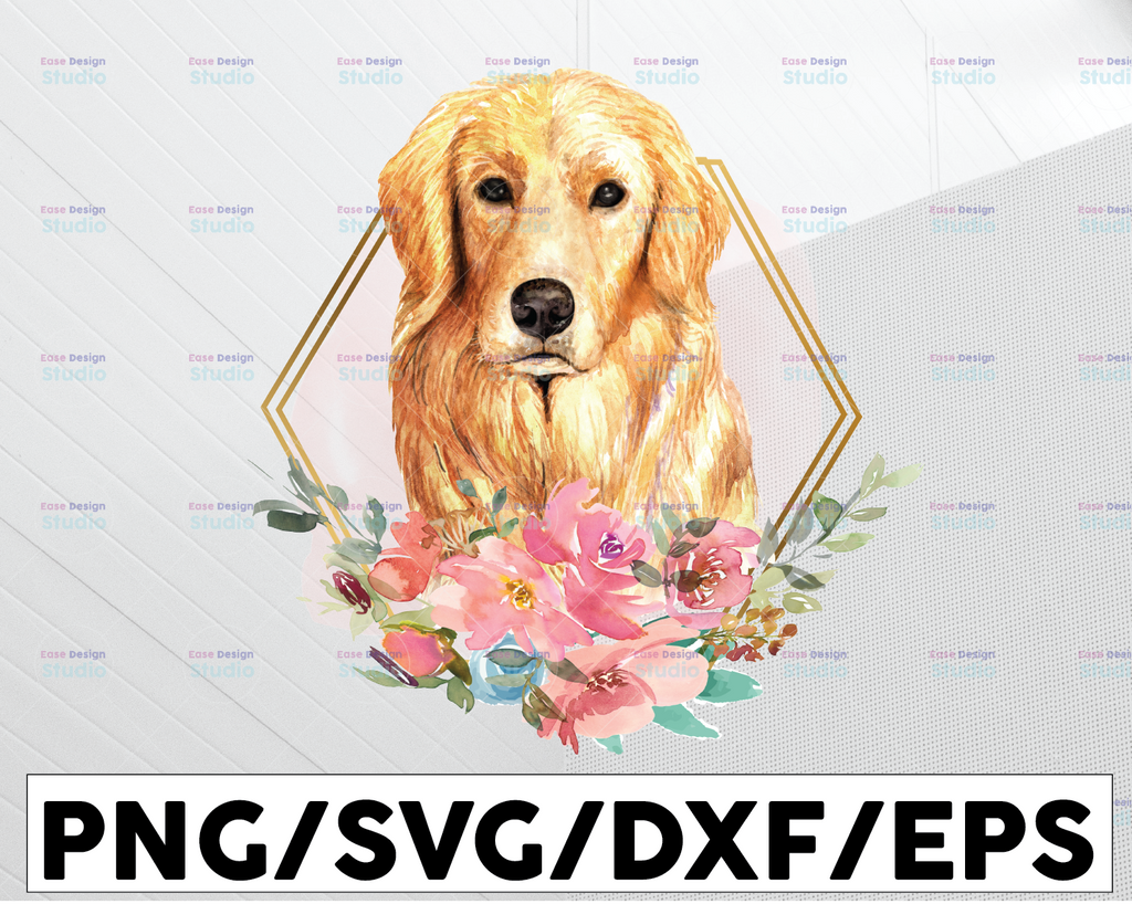 Golden Retriever Sublimation PNG Design Graphics Reverse Image Digital Download